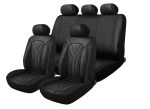 Set Complet Huse Auto Universale Premium – 9 Piese, Piele Ecologica Neagra