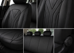 Set Complet Huse Auto Universale Premium – 9 Piese, Piele Ecologica Neagra