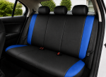 Set Complet Huse Auto Universale Premium – 9 Piese, Piele Ecologica Negru/Albastru