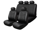Set Complet Huse Auto Universale Premium – 9 Piese, Piele Ecologica Neagra
