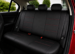 Set Complet Huse Auto Universale Premium – 9 Piese, Piele Ecologica Neagra cu Cusaturi Rosii