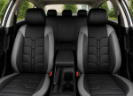 Set Complet Huse Auto Universale Premium – 9 Piese, Piele Ecologica Negru/Gri