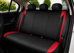 Set Complet Huse Auto Universale Premium – 9 Piese, Piele Ecologica Negru/Rosu