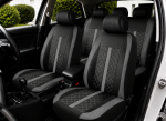 Set Complet Huse Auto Universale Premium – 9 Piese, Piele Ecologica Negru/Gri
