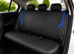 Set Complet Huse Auto Universale Premium – 9 Piese, Piele Ecologica Negru/Albastru