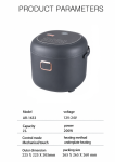Multicooker cu display, timer si vas antiaderent - 2L 12V/24V si 220V – 200W