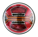 Set 6 bucati. Stopuri LED rotunde cu 5 functii pentru remorca / camion – Pozitie Neon, Stop, Semnalizare, Marsarier si Ceata, 12V-24V