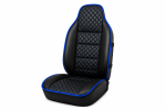 Husa Scaun Auto universala pentru scaun individual de camion, piele ecologica negru/albastru Scania, Volvo, MAN, DAF, Mercedes, Renault, Iveco