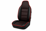 Husa Scaun Auto universala pentru scaun individual de camion, piele ecologica negru/rosu Scania, Volvo, MAN, DAF, Mercedes, Renault, Iveco