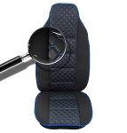 Husa Scaun Auto universala pentru scaun individual de camion, piele ecologica-textil negru/albastru Scania, Volvo, MAN, DAF, Mercedes, Renault, Iveco