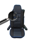 Husa Scaun Auto universala pentru scaun individual de camion, piele ecologica-textil negru/albastru Scania, Volvo, MAN, DAF, Mercedes, Renault, Iveco
