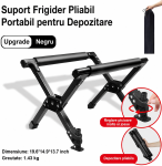 Suport Pliabil pentru Frigider Portabil / Cutie Frigorifica – Aluminiu Premium, Picioare Reglabile, Pliabil - Negru