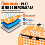 Cos de Picnic Pliabil 30L - Termoizolant, Cadru Aluminiu, Capac cu Fermoar pentru Camping, Excursii si Cumparaturi
