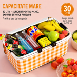 Set Camping Flexzon - Lada Frigorifica Portabila SMART 26.8L + Cos de Picnic Pliabil Termoizolant 30L
