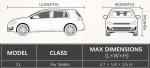 Prelata Auto Premium L 460 x 180 x 150 cm, Impermeabila, Protectie UV, cu Geanta Depozitare, Gri
