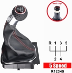 Nuca Schimbator Viteze cu Burduf din Eco Piele pentru VW Golf 5 MK5 GTI GTD R32 2004-2009 / VW Golf 6 MK6 GTI GTD R20 2009, 5 Viteze OEM 5K0711113