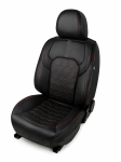 Set Huse Auto universale luxoase din piele ecologica, Negru-Rosu pentru scaunele din fata si din spate