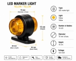 Lampa Laterala Gabarit LED portocalie, 12-24V, IP67, pentru camion, remorca, semiremorca, rulota si utilaje speciale