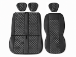 Set Huse Universale 2+1 din Piele Ecologica pentru Microbuz – Negru cu Cusatura Alba