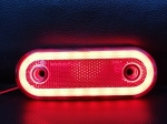 Lampa gabarit LED ovala 20 LED Rosu Neon Glow E-Mark 12-24V IP68 pentru camion, remorca