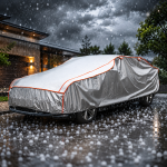 Prelata Auto Impermeabila cu Protectie pentru Grindina, 3 Straturi, Protectie 5 mm, Marimea XXL (533 x 178 x 120 cm), Impotriva Grindinei, Ploii, Zapezii si Razelor UV