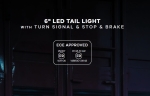 LED Stop-Halogen Demmon 6" 27W E-MARK (ECE R148/R10) IP67, 9-32V, Lumina dispersata, Stop rosu / Pozitie rosie si Semnalizare dinamica portocalie