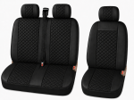 Set Huse Universale 2+1 din Piele Ecologica pentru Microbuz – Negru cu Cusatura Neagra