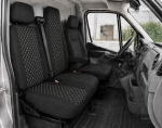 Set Huse Textile pentru Renault Master III 2010-2019 – Negru cu Cusatura Alba