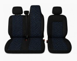 Set Huse Textile pentru Renault Master III 2010-2019 – Negru cu Cusatura Albastra