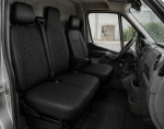 Set Huse din Piele Ecologica pentru Renault Master III 2010-2019 – Negru cu Cusatura Neagra