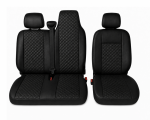Set Huse din Piele Ecologica pentru Renault Master III 2010-2019 – Negru cu Cusatura Neagra