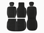 Set Huse din Piele Ecologica pentru Renault Master III 2010-2019 – Negru cu Cusatura Neagra