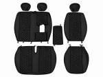 Set Huse din Piele Ecologica pentru Mercedes Sprinter W906 2006-2018 – Negru cu Cusatura Neagra