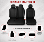 Set Huse din Piele Ecologica pentru Renault Master III 2010-2019 – Negru