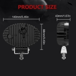 10 LED Halogen cu Lumina Alba si DRL Portocalie, 2000LM, 9-30V, IP67, 5 Moduri de Functionare, Mod Stroboscopic si Semnal Dinamic