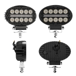 10 LED Halogen cu Lumina Alba si DRL Portocalie, 2000LM, 9-30V, IP67, 5 Moduri de Functionare, Mod Stroboscopic si Semnal Dinamic
