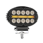 10 LED Halogen cu Lumina Alba si DRL Portocalie, 2000LM, 9-30V, IP67, 5 Moduri de Functionare, Mod Stroboscopic si Semnal Dinamic