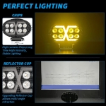 8 LED Halogen cu Lumina Alba si DRL Portocalie, 4000LM, 9-30V, IP67, 5 Moduri de Functionare, Mod Stroboscopic si Semnal Dinamic 