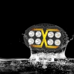 8 LED Halogen cu Lumina Alba si DRL Portocalie, 4000LM, 9-30V, IP67, 5 Moduri de Functionare, Mod Stroboscopic si Semnal Dinamic 