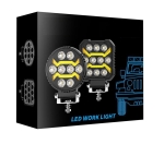 10 LED Halogen cu Lumina Alba si DRL Portocalie, 1700LM, 17W, 9-30V, IP68, 7 Moduri de Functionare, Mod Stroboscopic si Semnal Dinamic