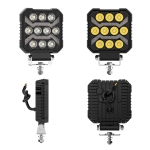 10 LED Halogen cu Lumina Alba si DRL Portocalie, 1700LM, 17W, 9-30V, IP68, 7 Moduri de Functionare, Mod Stroboscopic si Semnal Dinamic