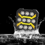 10 LED Halogen cu Lumina Alba si DRL Portocalie, 1700LM, 17W, 9-30V, IP68, 7 Moduri de Functionare, Mod Stroboscopic si Semnal Dinamic