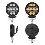 8 LED Halogen cu Lumina Alba si DRL Portocalie, 9-30V, IP68, 7 Moduri de Functionare, Mod Stroboscopic si Semnal Dinamic