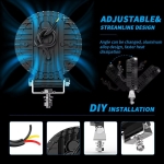 8 LED Halogen cu Lumina Alba si DRL Portocalie, 9-30V, IP68, 7 Moduri de Functionare, Mod Stroboscopic si Semnal Dinamic