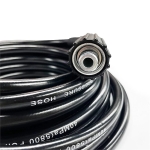 Furtun de inalta presiune pentru aparat de spalat, 10 m, conexiune M22-14 mm, 40 MPa (5800 PSI), 60°C, flexibil si rezistent la uzura, Negru