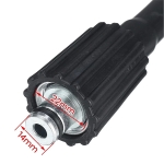 Furtun de inalta presiune pentru aparat de spalat, 10 m, conexiune M22-14 mm, 40 MPa (5800 PSI), 60°C, flexibil si rezistent la uzura, Negru