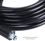 Furtun de inalta presiune pentru aparat de spalat, 10 m, conexiune M22-14 mm, 40 MPa (5800 PSI), 60°C, flexibil si rezistent la uzura, Negru