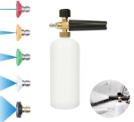 Lance de spumare profesionala 1L pentru aparat de spalat cu presiune, Foam Cannon, Quick Connect 1/4", reglaj jet si concentratie spuma, 5 duze incluse