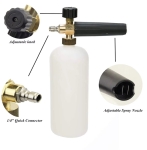 Lance de spumare profesionala 1L pentru aparat de spalat cu presiune, Foam Cannon, Quick Connect 1/4", reglaj jet si concentratie spuma, 5 duze incluse