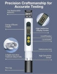 Tester profesional de calitate a apei 4 in 1, portabil, detector TDS, EC si temperatura, pentru apa potabila, afisaj LCD, functie HOLD - Alb